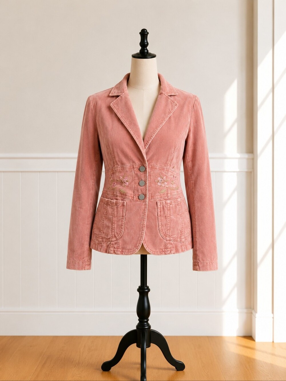 Jones Wear Women's Pink Embroidered Jacket